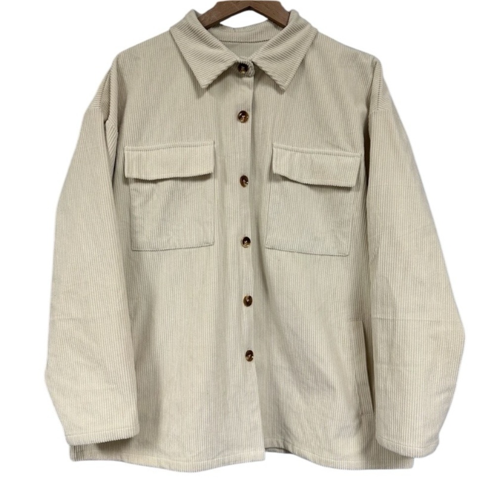 Corduroy Cream Colored Shacket